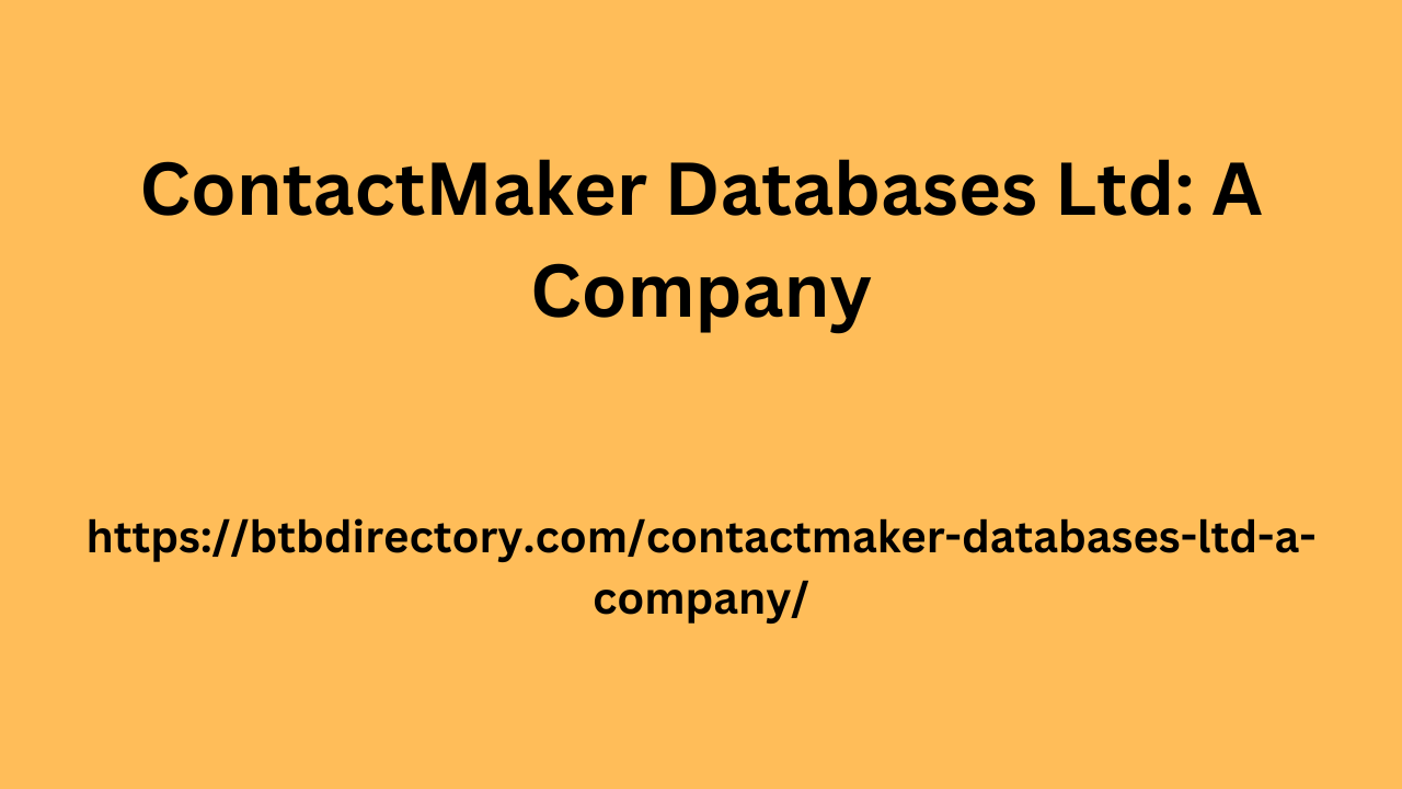 ContactMaker Databases Ltd A Company